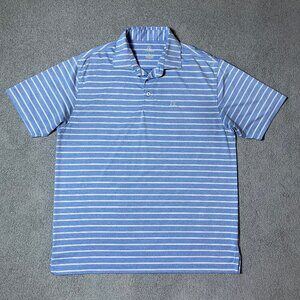 Rhoback Performance Polo Golf Shirt Striped Golf Stretch Stain Men's Large
